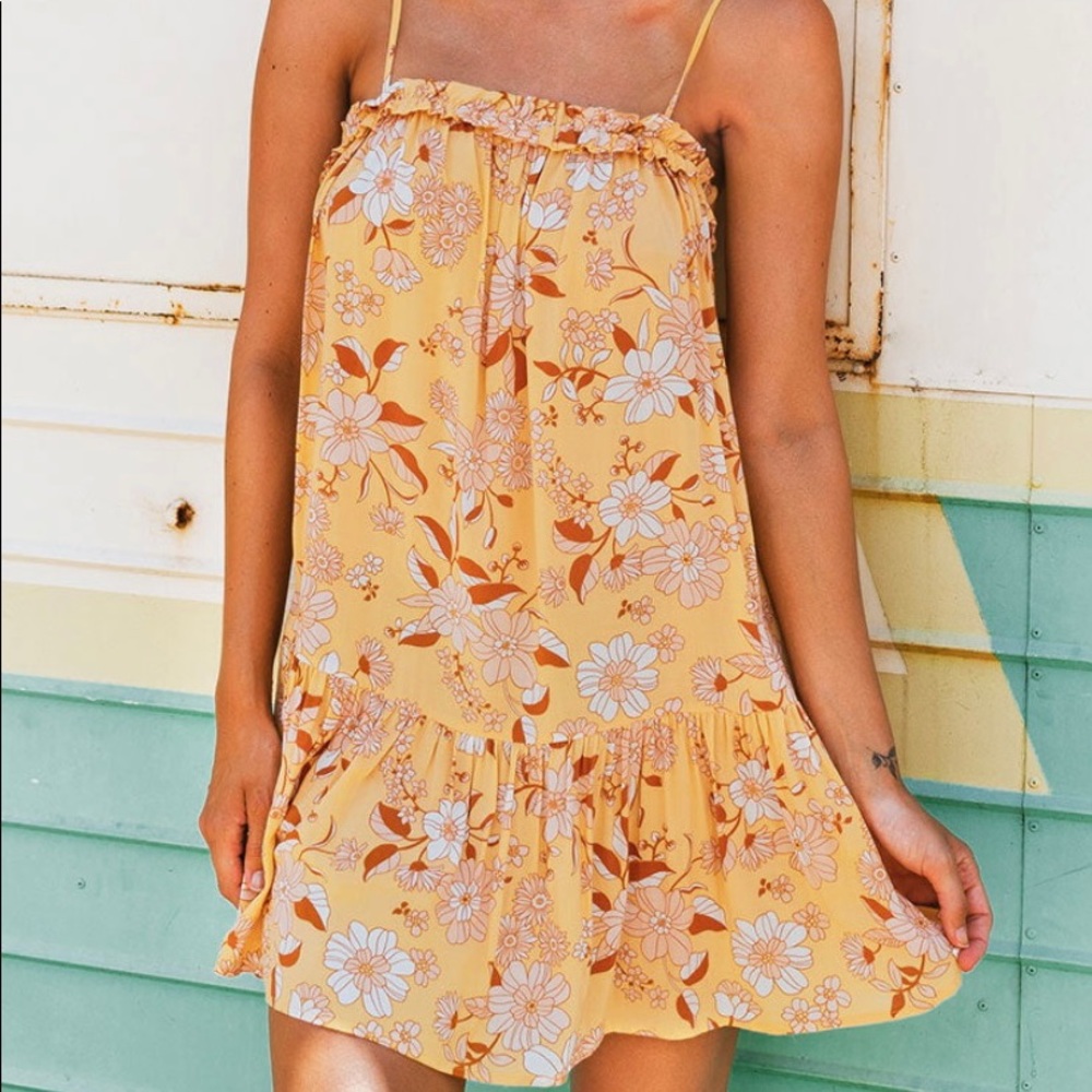 Floral adjustable straps slip dress